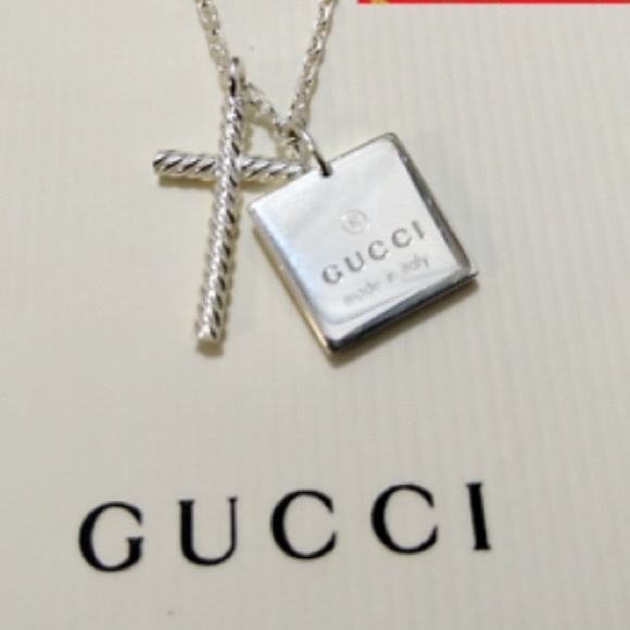 Gucci Jewelry - 24 HR SALE❗️Gucci Square charm & Cross necklace